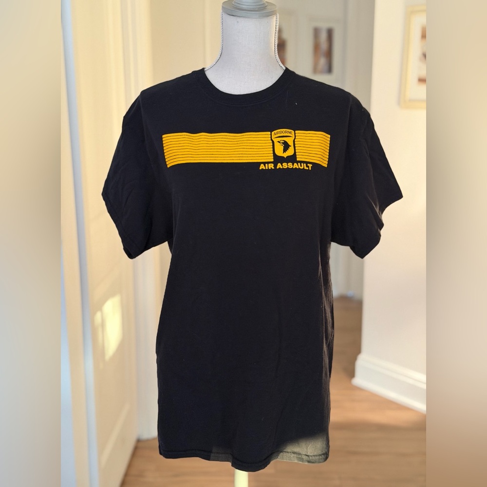 101st Airborne Division Black Tee with Yellow Graphic